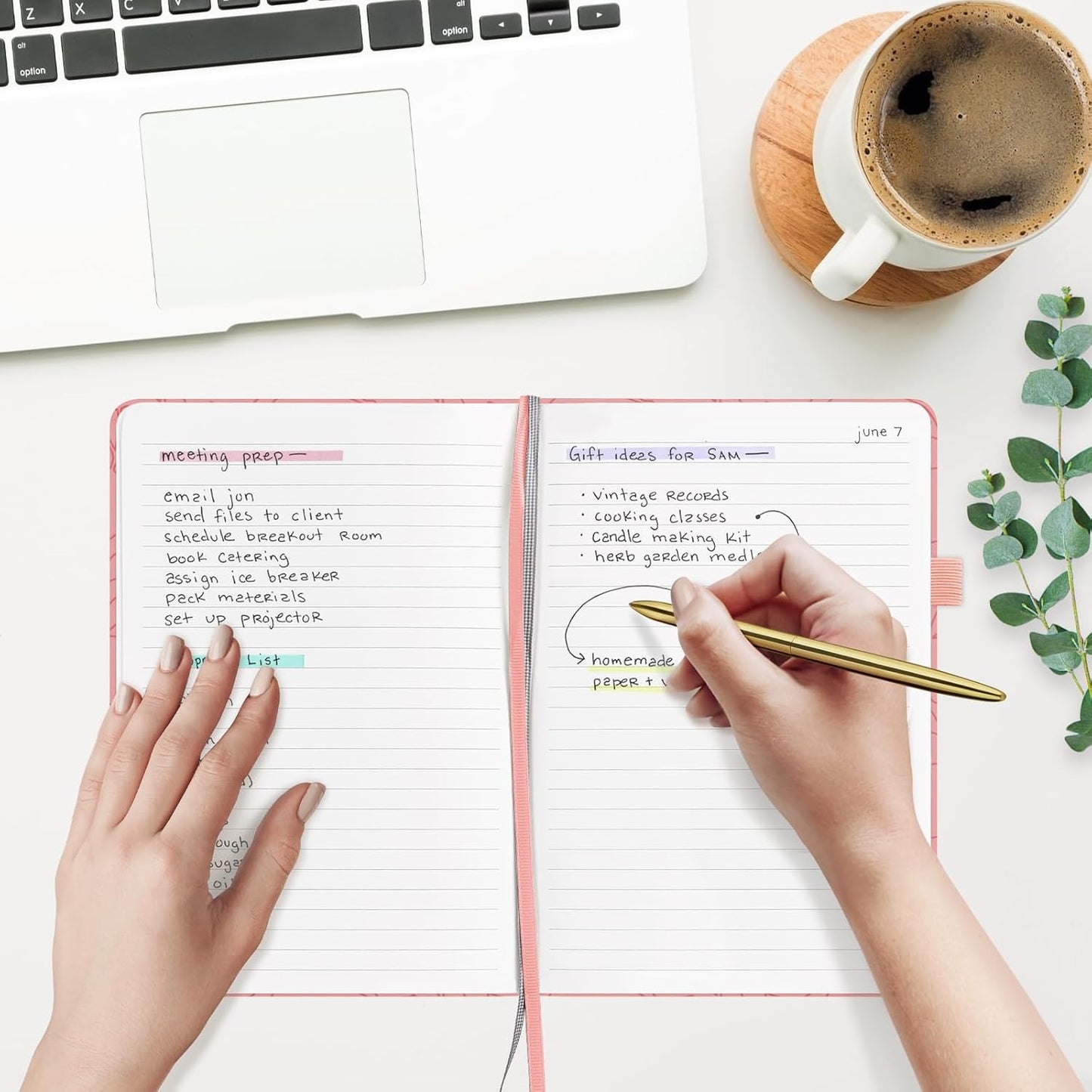 &And Per Se Lined Journal Notebook for Women&Men with Pattern, 160 Pages 100GSM Thick Paper, A5 Hardcover Journals for Writing(1 Pack, Peach Pink)