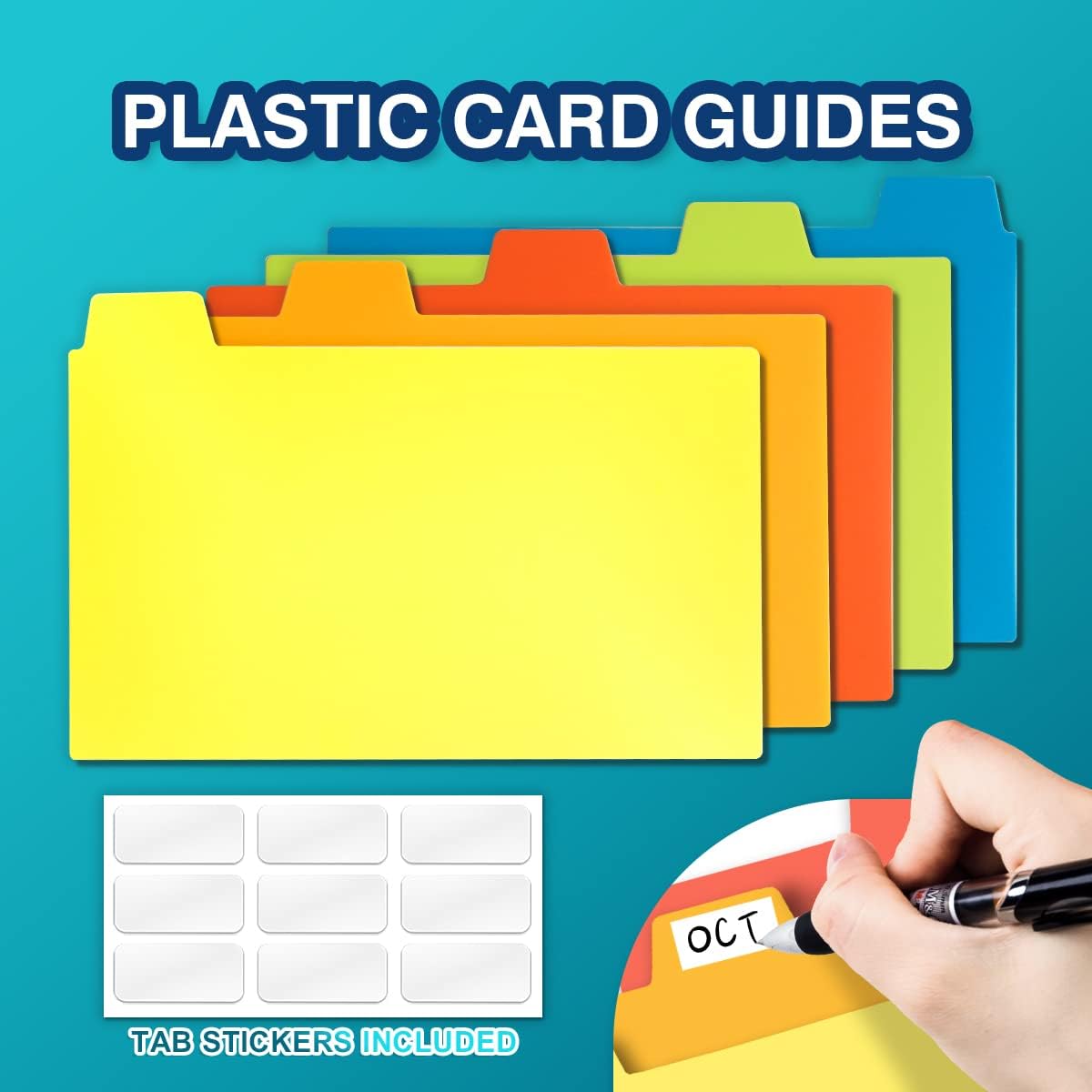 H4D 3x5 Index Card Case with 100 Heavyweight Ruled Index Cards and Dividers, Lime Green