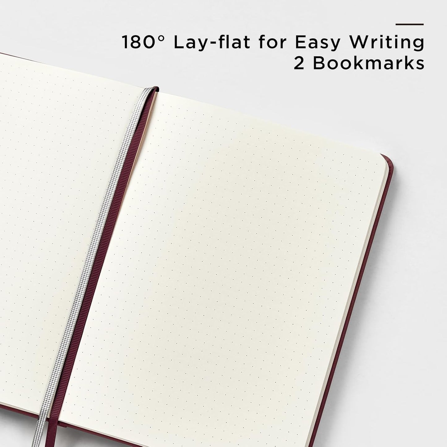 &And Per Se Dotted Journal Notebook, A5 Hardcover Leather Bullet Dotted Journal, 160 Pages 100 gsm Thick Paper，3 Sheets of Stickers Included - 5.7'' x 8''（Dark Red）