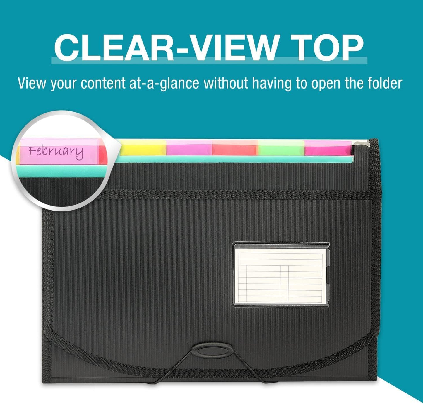 H4D Accordian File Organizer, 13 Pocket Expanding File Folder with Labels for Documents, Letter Size, 2 Packs