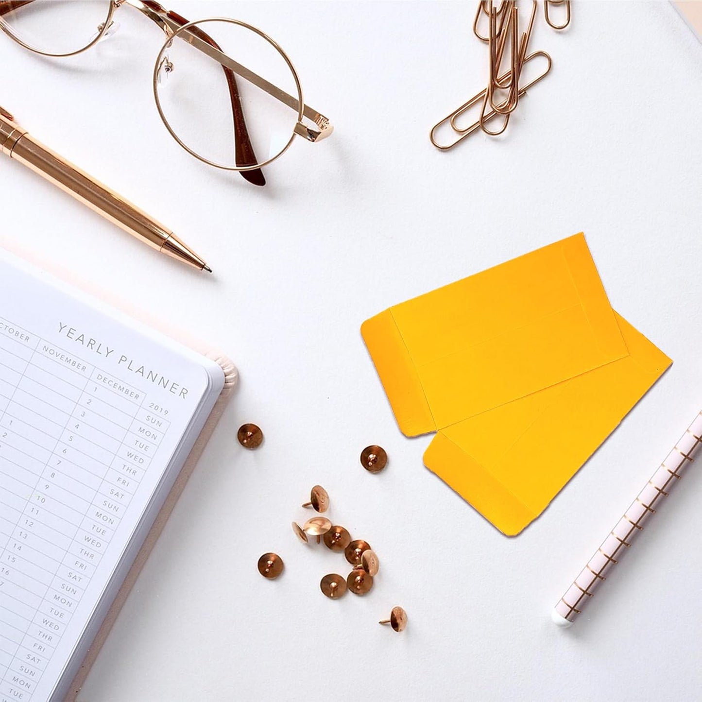 #1 300 Pcs Small Coin Envelopes 2.25" x 3.5" with Gummed Flap, Yellow Kraft Mini Envelopes for Storing Keys, Stamps, Seeds, Tips and Small Items (300)